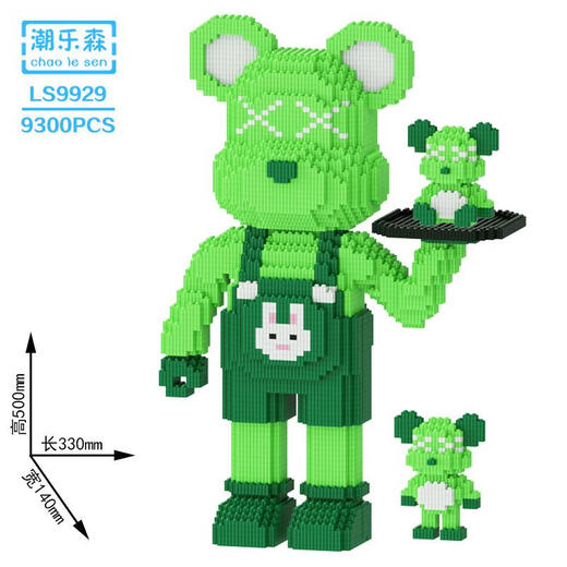 Chaole Sen Chaole Sen assembled small particles toys Star Dailu rabbit building blocks Boys and girls set up stalls and wholesales high difficulty 50 cm green tray LS9929