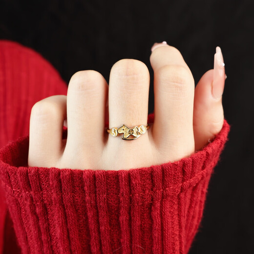 Ostantin S925 silver ring for women whose zodiac sign is the Year of the Horse, high-end open index finger, Valentine's Day gift for girlfriend and wife, make money immediately ring - brand original gift box, single