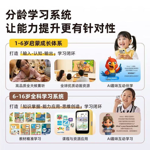 T8 English listening learning machine T4 listening treasure for elementary, middle and high school students T6 simultaneous English grading white 3 blue hearing bear T6S 128g