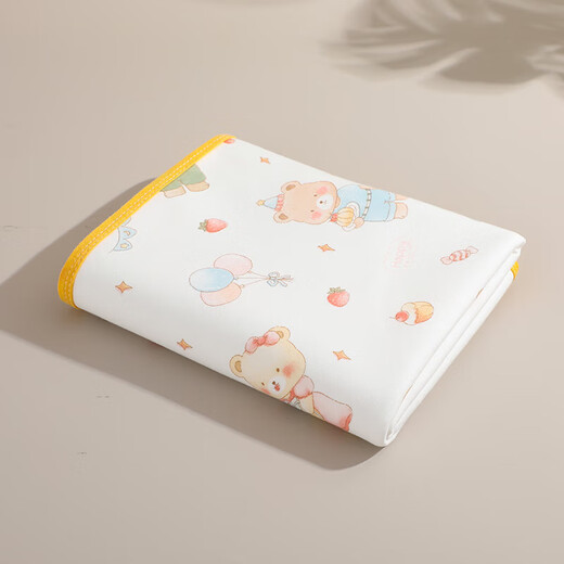 Diaper pad for baby, waterproof, breathable, washable, large size, summer type A baby sheet, diaper mattress, aunt 0125-Sleeping Bear, type A, white background 90*120cm 1