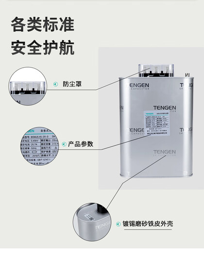 TENGEN Tianzheng BSMJ-0.45 three-phase self-healing low-voltage reactive power compensation parallel power capacitor 450V BSMJ0.45-6-3