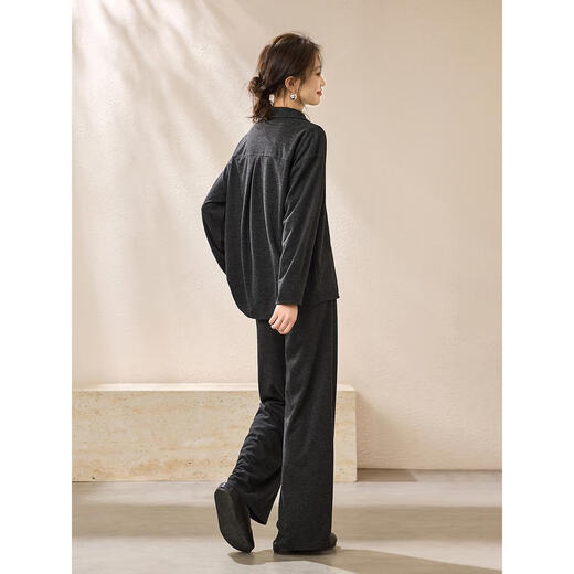 Mohan Yimei Acetate Wool Gaozhidanren 2025 Winter New Deep V-neck Shirt and Pants Wearing Magic Set Gaozhi Gray S (80-100Jin Jin is equal to 0.5kg) One size fits all