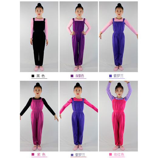 New children's dance clothing one-piece exercise pants girls overalls autumn and winter trousers girls overalls examination pants Violet_excluding long-sleeved tops 110