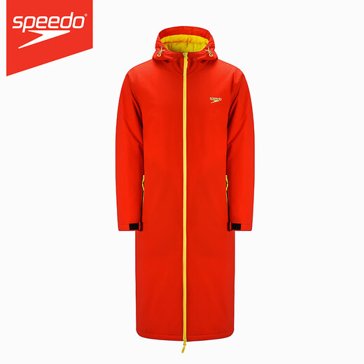 Speedo children's water-proof cotton clothing for teenagers waterproof and windproof autumn and winter training warm team clothing 25-26 new Qiji red red 140