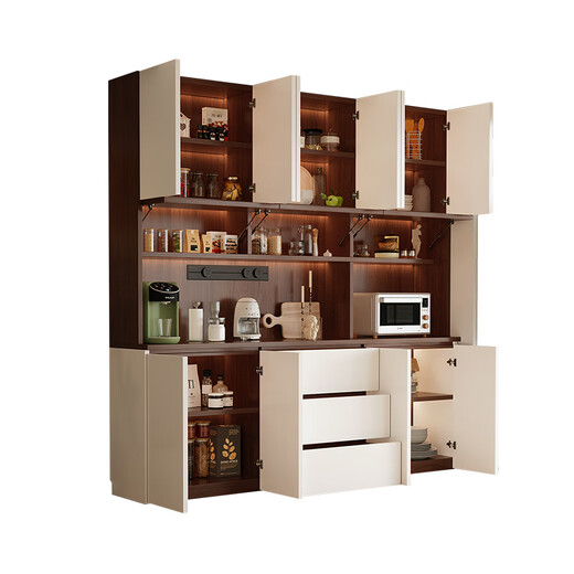 Menghuantes ENF grade maternal and infant grade solid wood sideboard wall-mounted integrated storage living room multi-functional storage tea and wine cabinet 1.2*2.0 meters high four-door sideboard -ENF grade.