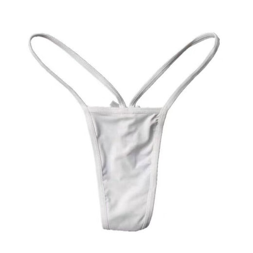 Universal European and American comfortable and sexy slim-strap low-waisted thong, simple and seamless mini bikini girl, one piece of ice silk thong, black M suitable for 80-100Jin Jin equals 0.5 kg