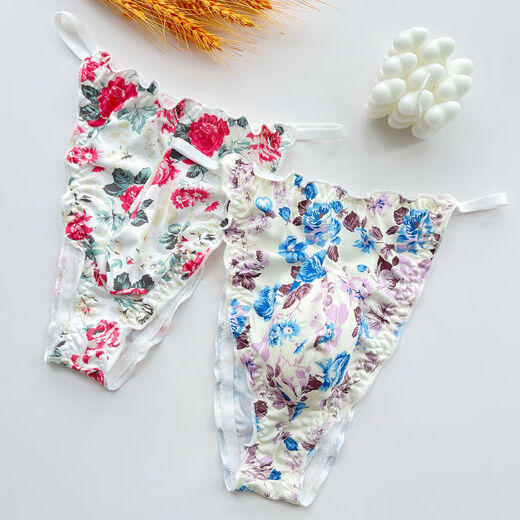 Men's printed thong sexy stretchy comfortable pure lust underwear feminine men's wear with pouch Honghua M recommended 90-110Jin Jin is equal to about 0.5 kg