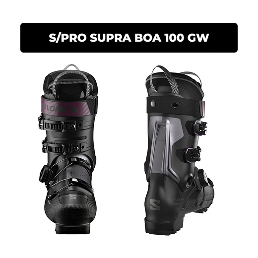 Salomon new ski shoes for men and women, ski equipment S/PRO SUPRA BOA series S/PRO SUPRA BOA 100 black gray 25.5