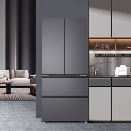 Haier refrigerator produces French multi-door four-door 485-liter large-capacity first-class energy-efficiency variable frequency air-cooled frost-free household energy-saving commander refrigerator new product home appliance subsidy 594mm ultra-thin + black gold purification + three-speed temperature change + first-class dual frequency conversion