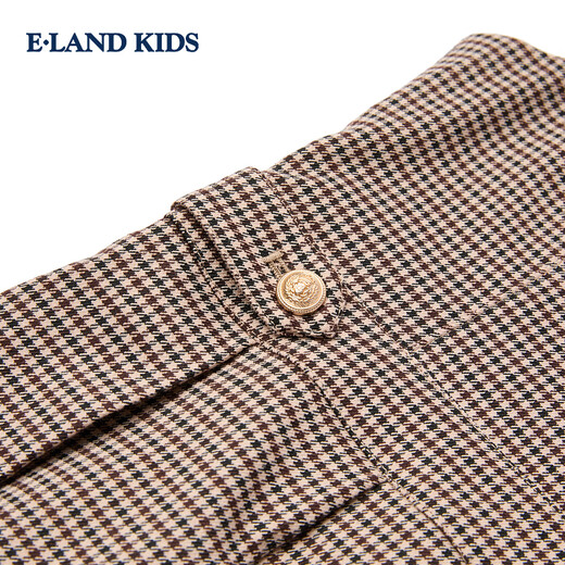 E LAND KIDS children's clothing girls' dress 25 autumn and winter new British college style pattern sleeveless skirt Beige beige/35 160