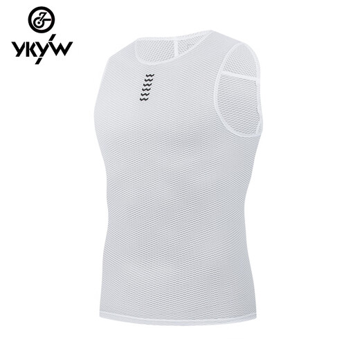 YKYW sweatshirt men's cycling vest summer road mountain bike cycling clothing sweat-absorbent quick-drying breathable bottoming shirt white M