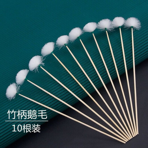 Shantou Lincun ear picking tool silver needle goose feather stick chicken feather stick horsetail stick ear picking set ear picking spoon clear water bamboo ear spoon-10 pieces