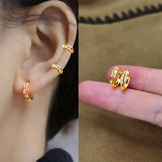 OINE gold super flash earrings for women 14K2025 new trendy and unique imitation 14k gold earrings, earrings, earrings, earrings, 10MM gold pair (suitable for earlobes) with