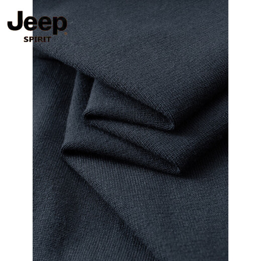 JEEP SPIRIT2025 Autumn and Winter Large Size Henley Collar Sweater Men's Casual Button Sweater New Versatile Plus Fat Oversized Bottoming Shirt Black XL 120-140Jin Jin is equal to 0.5 kg