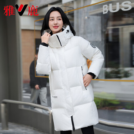 Yalu Down Jacket Women's Mid-Length Thickened Slim Winter 2025 New Middle-aged Mom Extremely Cold Windproof Warm Jacket Women Black Slim Fit Thickened Warmth S Recommended 115Jin Jin is equal to within 0.5kg