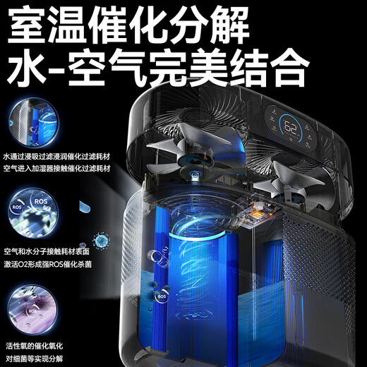 亚都（YADU）双擎无雾加湿器卧室母婴家用办公室蒸发式800ml/h空气净化大容量上加水空调伴侣SZ750-TJK800(Hi)