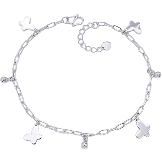 Laofu Gold Platinum Solid Adjustable Stacked Fortune Stacked Gold Beads Butterfly Tassel Bracelet Mother and Lover Birthday Mid-Autumn Festival Gift Platinum Stacked Fortune Stacked Gold Beads Butterfly Tassel Bracelet (approximately 5.13g)