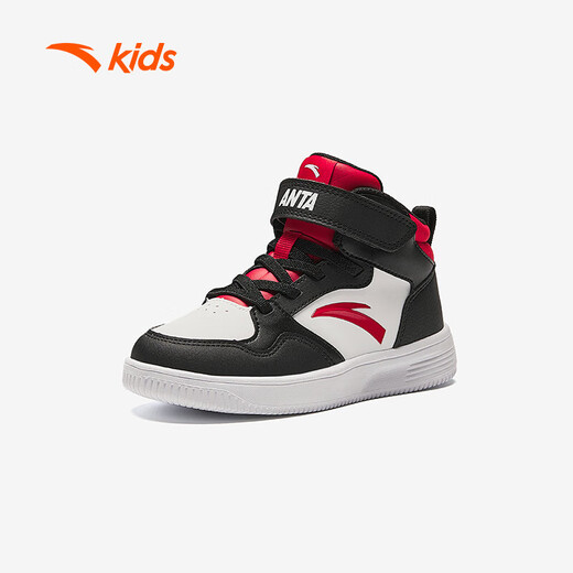 ANTA children's sneakers boys 2025 Velcro all-match casual white shoes high-top sneakers A12439983H