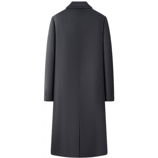 MONTAGUT double-sided cashmere coat for middle-aged and elderly men, long over-the-knee winter warm thickened woolen windbreaker coat, navy blue 4XL 195/108A
