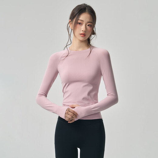 LULULMCCTN tight slimming yoga top for women autumn nude sports T-shirt long-sleeved Pilates training fitness wear dark blue S