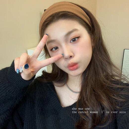 Other brands autumn and winter retro fashion high-end space cotton wide-brimmed headband simple temperament Internet celebrity face wash headband off-white 1 pack