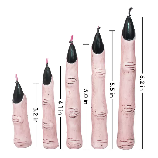 Yusenyi Halloween finger candle indoor atmosphere scene layout decoration props tear candle a box of five paraffin wax pink