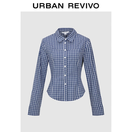 UR2025 new winter women's casual contrasting plaid lapel cardigan shirt UYY250108