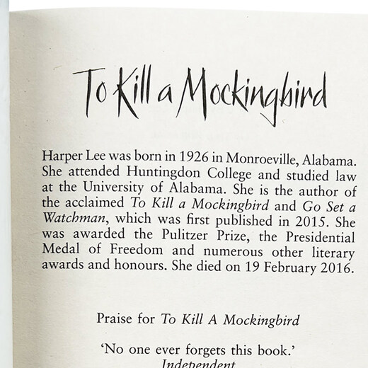 英文原版 杀死一只知更鸟 To Kill a Mockingbird 世界经典名著小说60周年纪念版 蓝思阅读指数870L