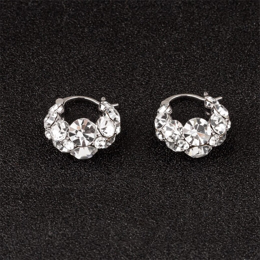 Limited time special price full diamond flash earrings for women 2025 new fashion versatile simple high-end G1D gift box 1 pair of earrings