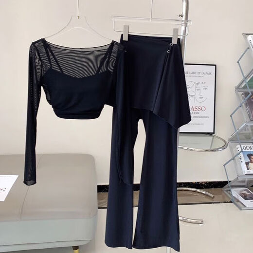 Junkiss yoga wear Pilates suit three-piece detachable two-piece boot-cut pants petite yoga suit apricot color top S (recommended 80-100 Jin Jin equals 0.5 kg)