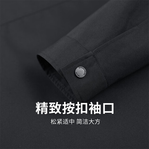 Dances with Wolves Velvet Lapel Casual Jacket Men's 2025 Autumn and Winter New Embroidered Workwear Commuting Youth Jacket 1002 Black 001 - Velvet Style M (170)