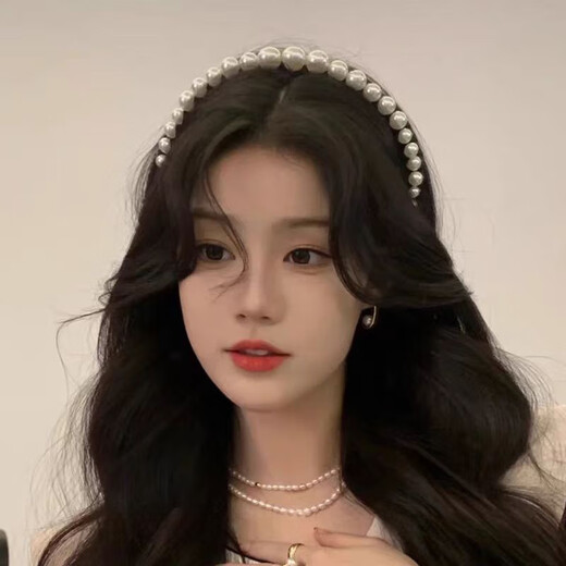 French elegant large pearl headband, feminine, versatile and high-end, going out, hair-pressing headband, daughter-in-law style headwear, large and small pearls 6-12mm