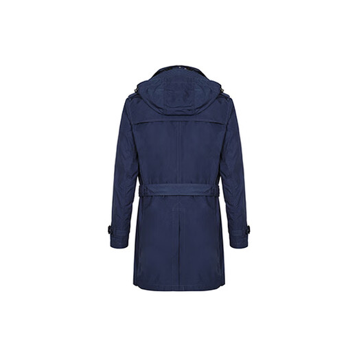 BURBERRY新年礼物博柏利 可拆卸连帽休闲风衣 男款 深蓝色 XXL