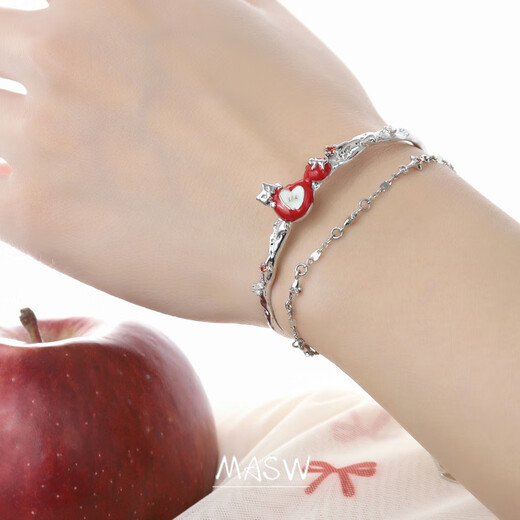 Ma Xiu MASW Fairy Tale Apocalypse Sweet Sliced Apple Bracelet 2025 New Double Layer Bracelet for Women One Bracelet