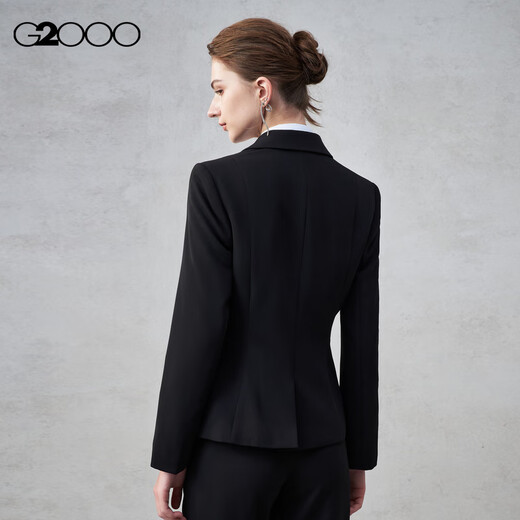 G2000【多面弹性/商场同款】女装2026春秋商务通勤正装修身西服套装 西服-多面弹-黑色修身 L 38