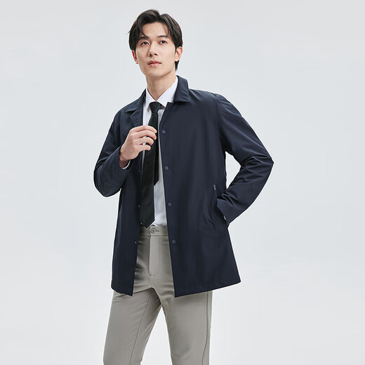 Septwolves windbreaker men's coat autumn and winter lapel thin cotton business casual commuting versatile windproof warm and comfortable men's clothing