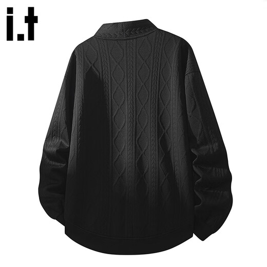 CHOCOOLATE it black cardigan sweater for men 2026 spring and autumn new commuter sweatshirt jacket for men black counter same style XL recommended 130Jin Jin is equal to 0.5kg -150Jin Jin is equal to 0.5kg
