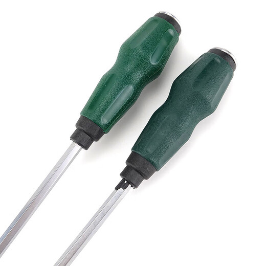 Bingyu BJ-179 Knock-through screwdriver rubber-coated screwdriver, extended slotted magnetic screwdriver 8*300mm 2 pieces