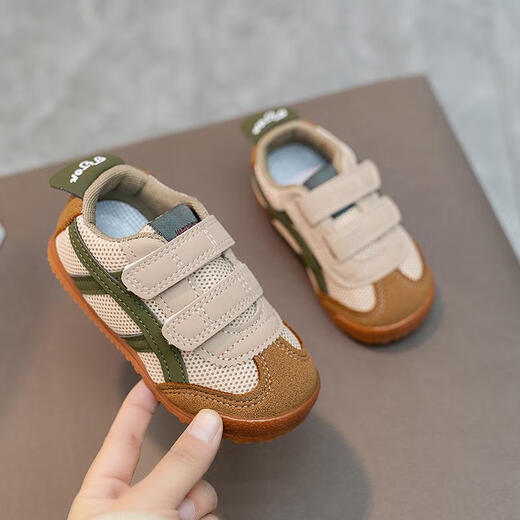 Tyrannis Yangma recommended 2025 spring and autumn new shoes children's sports shoes girls mesh breathable baby boy soft sole green 25_inner length 15.2cm