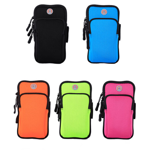 Outdoor running sports mobile phone arm bag for men and women cycling fitness wrist bag wholesale waterproof arm strap crossbody halter bag diving material arm bag-orange universal for mobile phones below 6.8 inches