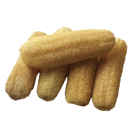 Natural farmhouse soft loofah for pot washing, scouring pad, old loofah pulp, dry rag, yellow, 3 high-quality loofahs of 30 to 50 lengths