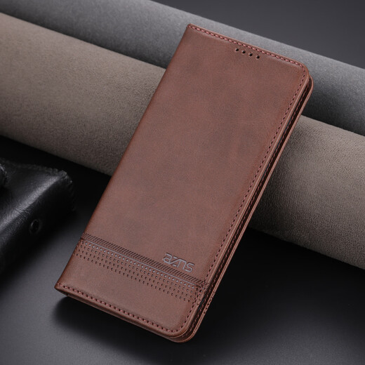 Jioxiang Magnetic Flip Cowgrain Leather Case Suitable for Huawei Mate50 Mobile Phone Case Business All-inclusive Anti-fall Brown Huawei Mate50