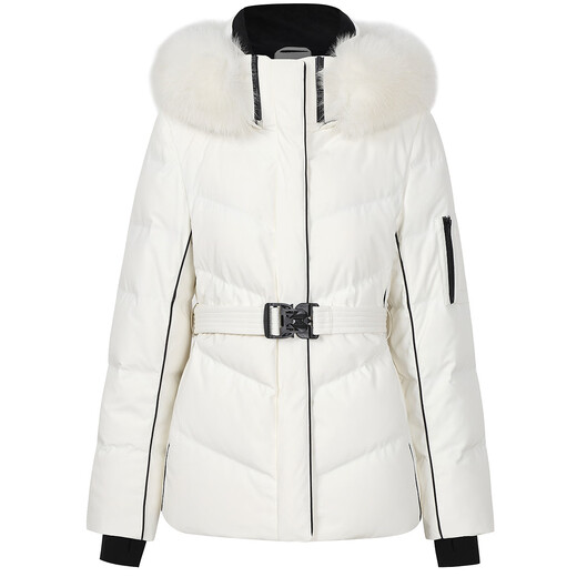 FIRSTSTATION FS модная съемная шапка с воротником-стойкой контрастного цвета, женский пуховик на гусином пуху, новинка 25 зимы, Y931A, бежевый M