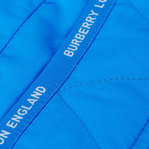 Burberry (BURBERRY) vest solid color logo strap hooded cotton vest blue children's model blue one size 10Y