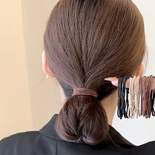 Jian Yingshu high elastic four-strand hair ties 20 pieces high elastic rubber band high ponytail headband hair tie leather case