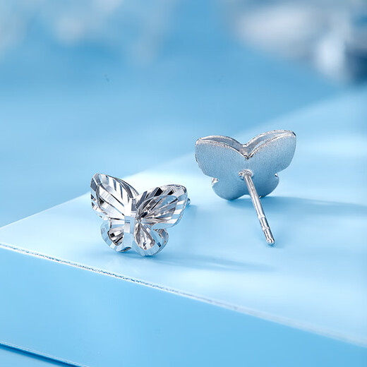 Luxury beads pt950 platinum butterfly earrings, fashionable light luxury platinum earrings, elegant and high-end gift for girlfriend 1.47g