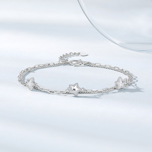 Chao Acer Platinum PT950 platinum bracelet star double chain as a birthday gift for girlfriend, priced at about 5.2g