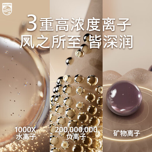 Philips (PHILIPS) hair dryer hair dryer 7 series water light machine hair care smooth and fluffy fast dry air high speed household high-power hair dryer magnetic suction type 200 million negative ions Chinese Valentine's Day gift Jujue Zi water light machine BHD720