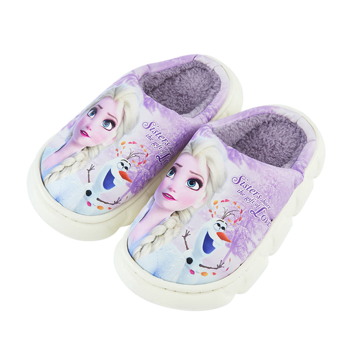 Disney Children's Cotton Slippers Autumn and Winter Baby Indoor Slippers Girls New Shoes Aisha Cartoon Slippers Light Purple 17