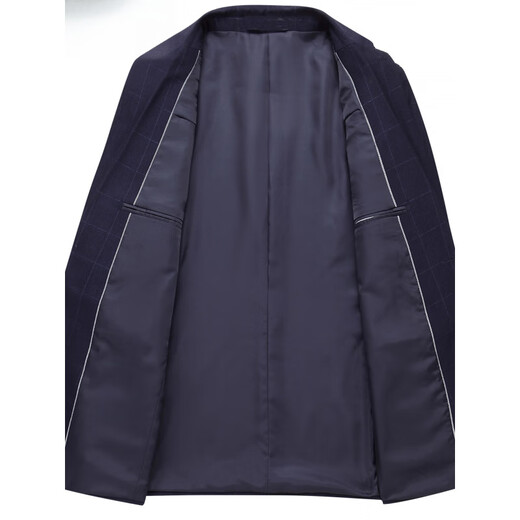 Lilang Wedding Suit Slim Suit Men's Casual No-iron Middle-aged Dad's Plaid Banquet Dress Lange M 170